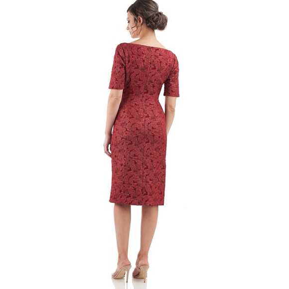 JS Collections Women's Gianna Knee Length Dress In Red‎ Size 4 Wedding Cocktail - Picture 2 of 10